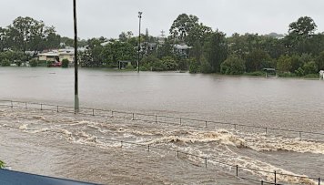 Further upstream at Annerley the stormwater was deeper and wider than previous floods.