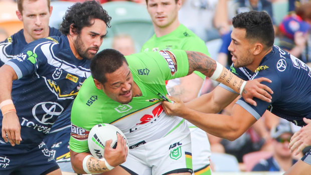 Raiders centre Joey Leilua was an excitement machine against the Cowboys.