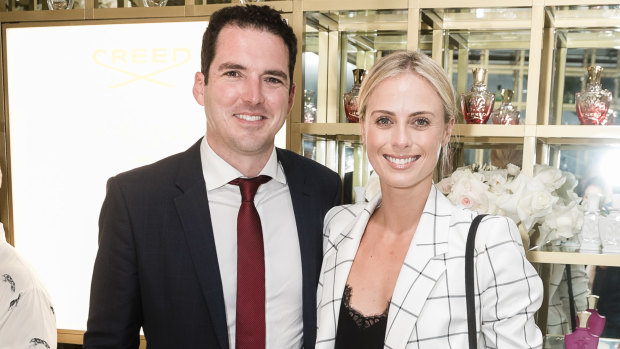 Peter Stefanovic and Sylvia Jeffreys at the opening of the Creed Australian flagship store in Double Bay on Wednesdey.