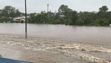 Further upstream at Annerley the stormwater was deeper and wider than previous floods.