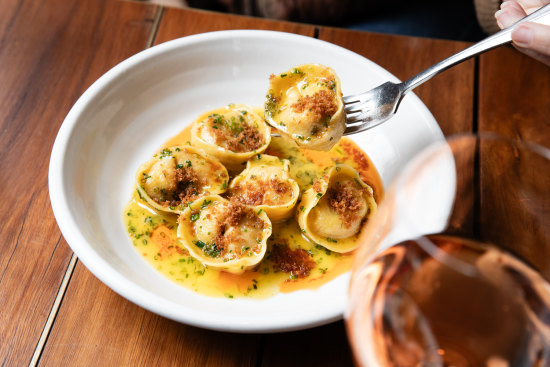 Prawn and murray cod tortellini at Ruse Bar & Brasserie.