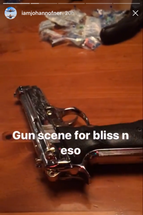 Johann Ofner posted footage of various prop guns used in the music video before his death.