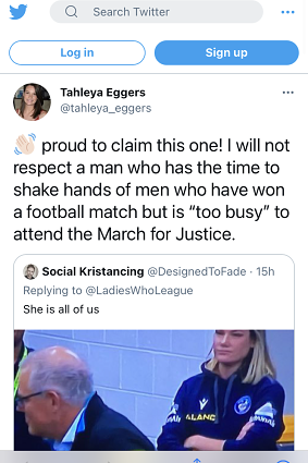 Screenshot of Tahleya Eggers’ now-deleted Twitter post.