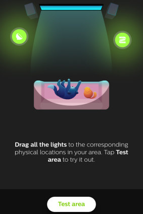 The mobile app lets you set the position of your lights.