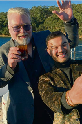 Kyle Sandilands and Guy Sebastian at Kyle’s 50th birthday bash.