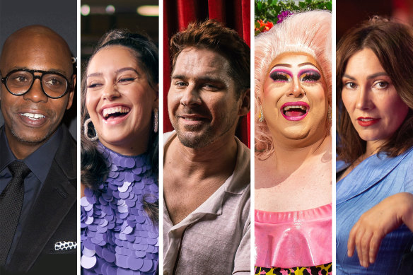 Dave Chappelle, Lorinda May Merrypor, Hugh Sheridan, Freida Commitment and Ella Hooper will all feature at festivals and shows in Melbourne this month.