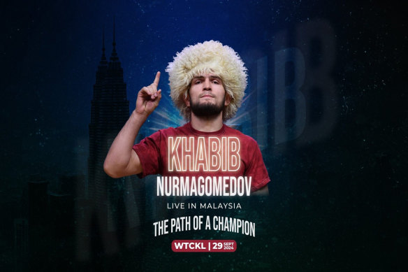 A poster of the meet-and-greet event with Nurmagomedov in Malaysia in September.