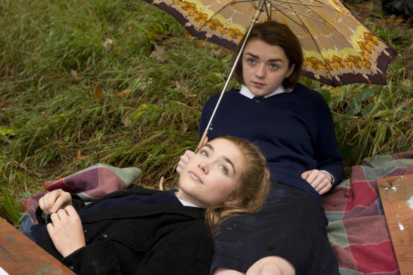 Pugh with Maisie Williams in The Falling.
