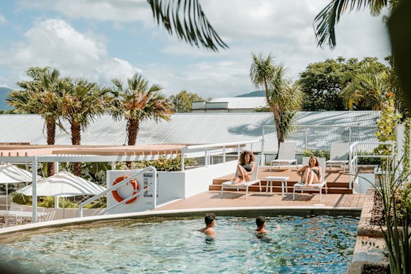 The revamped pool deck area at Alivio Hotel Cairns.
