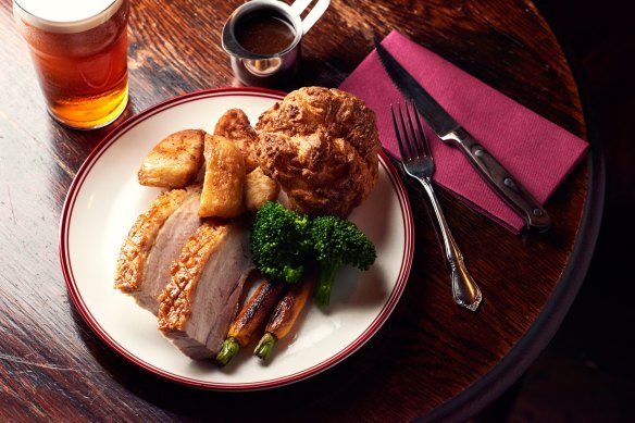 Sunday roast pork at The Duke of Clarence.