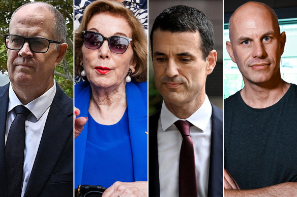 The four key people in the Antoinette Lattouf case, according to her barrister: David Anderson, Ita Buttrose, Ben Latimer, and Chris Oliver-Taylor.