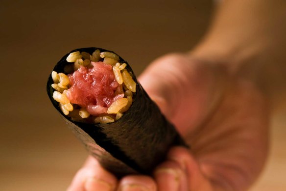 Sato’s signature “Tossaki”. Tossaki refers to the small layer of meat around the neck of a tuna, a rare delicacy.
