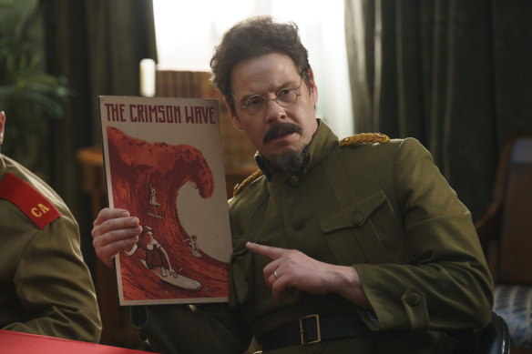 Ike Barinholtz as Leon Trotsky in an episode of History of the World, Part II.