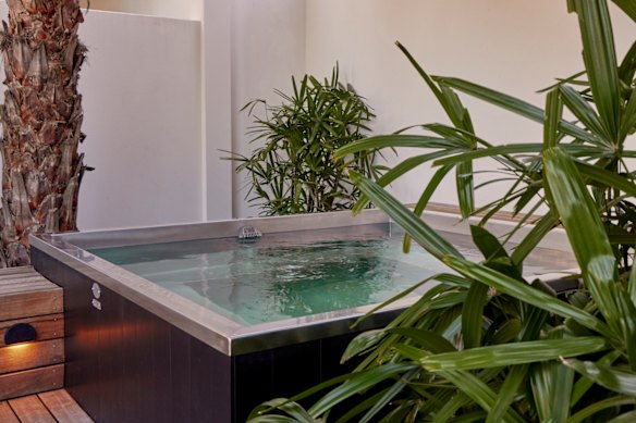 Outdoor hot spa at Hide.