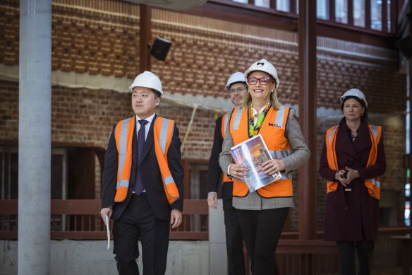 Lord Mayor Sally Capp and team arrive to deliver the City of Melbourne’s draft budget for the year. 