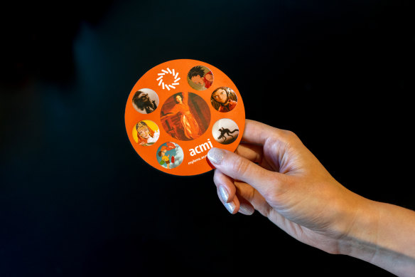 A prototype of the digital Lens device on which visitors can record their journey through the exhibition.