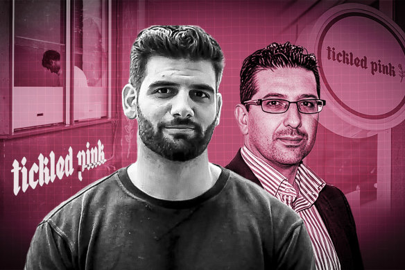 Rashid Alshakshir, Paul Chiodo and the branding for the Tickled Pink cafes.