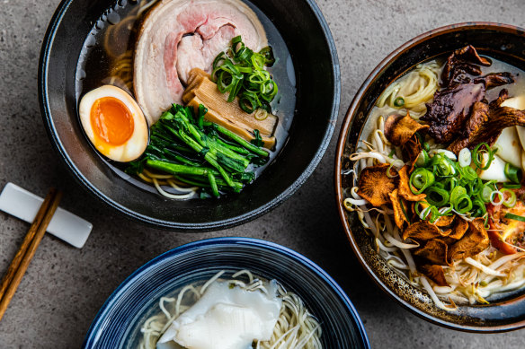 A selection of dishes at Bones Ramen, Rushcutters Bay.