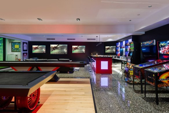 The home at 74 Bacton Road also features an arcade games room.