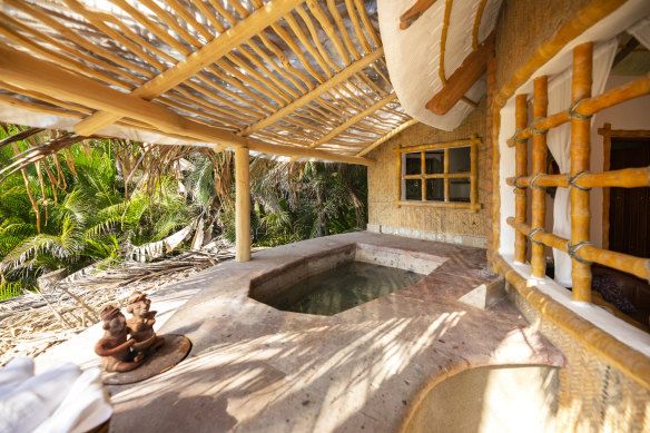 Beachside soak … watch the sun set from a jacuzzi.