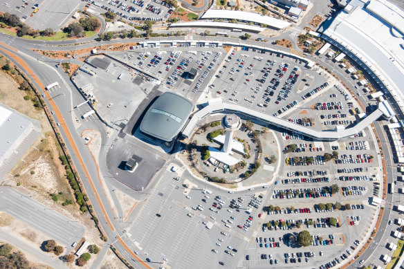 The view of the new Airport central station from the air.