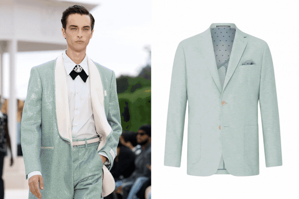 Amiri catwalk; Linen suit jacket.
