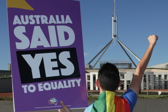 Australians voted yes to same-sex marriage in a postal vote held in 2017. 