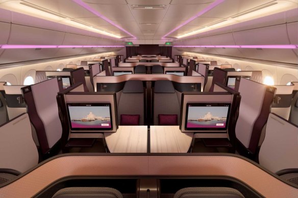 Qatar’s award-winning business class seats, the Qsuites.