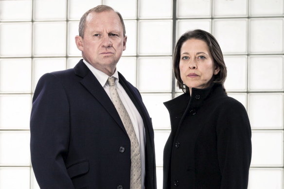 Walker, who played Ruth Evershed, with Peter Firth, who played Harry Pearce, in the MI-5 drama Spooks.