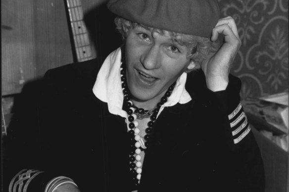 Ian Burns aka Captain Sensible at home in the early 1980s.