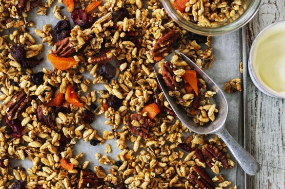 Helen Goh’s puffed rice, pecan and maple granola.