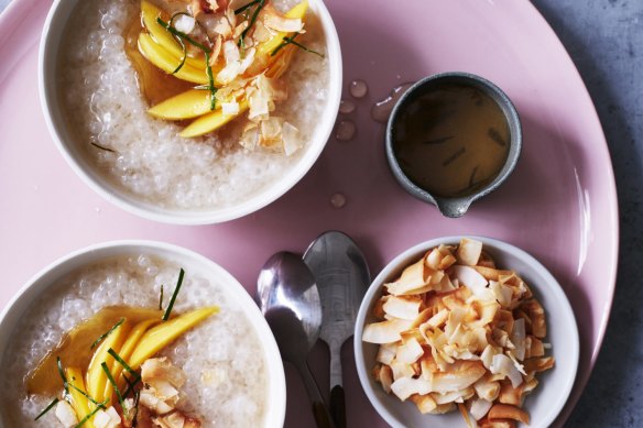 Julia Busuttil Nishimura’s coconut and mango tapioca with ginger syrup