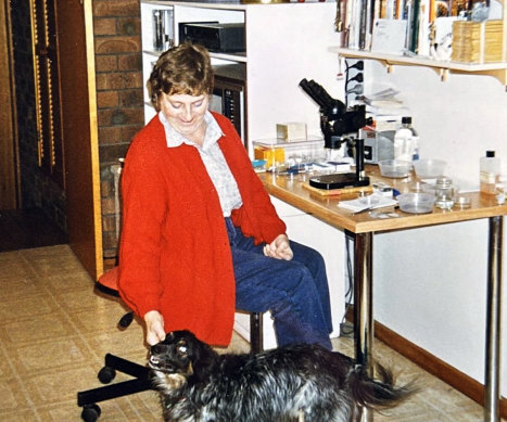 Sandra Claxton in her home laboratory.