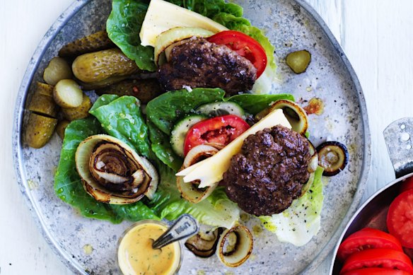 Adam Liaw's cheeseburger lettuce wraps.