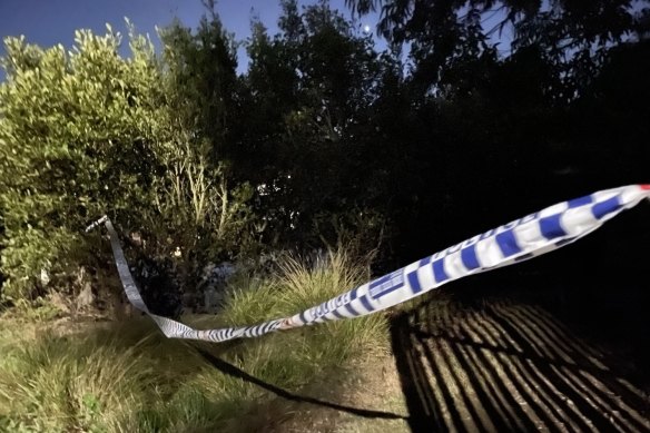 An area near the Cooks River was taped off on Monday night following the discovery of evidence that a mother had given birth on the banks of the river.