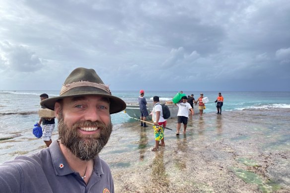 Thorbjørn “Thor” Pedersen in Tuvalu in 2023. He is the only person to have visited every country without taking a flight.