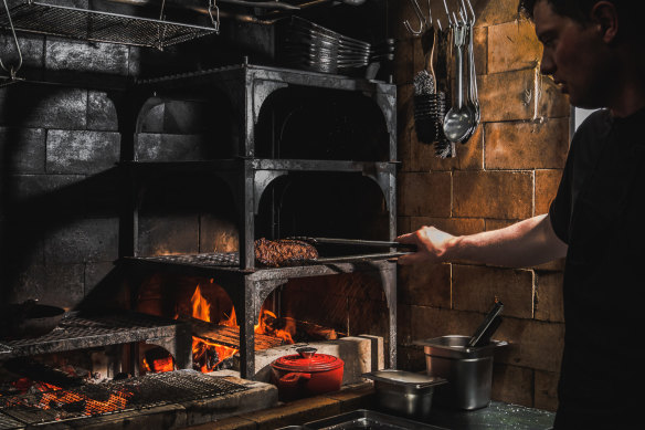 The braai-style grill at Brown Street Grill, East Perth. 
