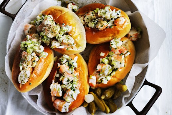 Adam Liaw's prawn rolls with hot celery salt.
