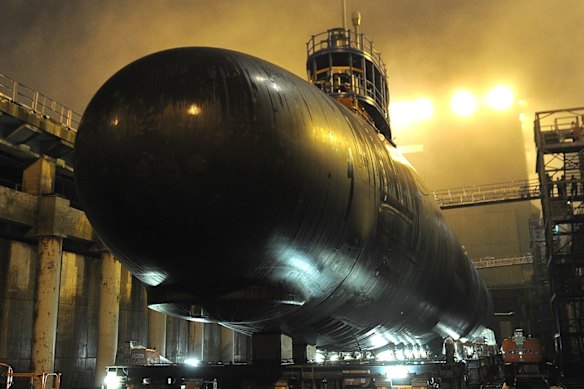 The USS North Dakota, a Virginia-class boat of the type Australia would acquire under AUKUS.