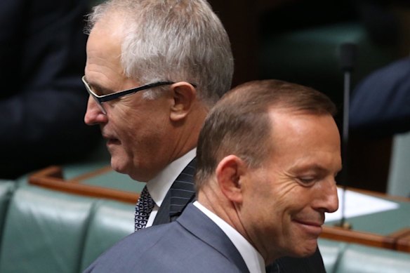  Malcolm Turnbull and Tony Abbott in 2015. 