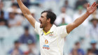 Australian cricketer Mitchell Starc at the First Test in Melbourne. 