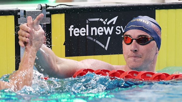Cam McEvoy takes out the men’s 50m freestyle final at the Australian swimming trials on Wednesday evening.