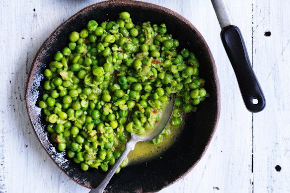Neil Perry's crushed green peas.