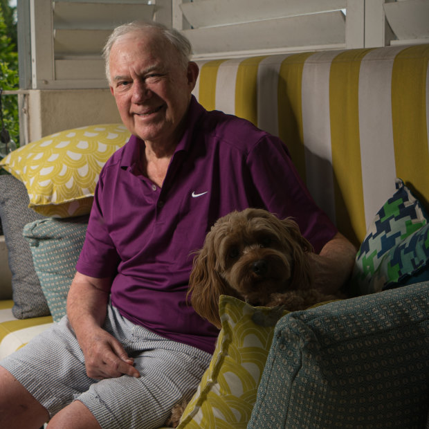 ABC broadcaster Jim Maxwell at his home in Sydney
