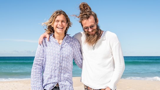Tyler Atkins and Rasmus King on Sydney’s Bondi beach. 