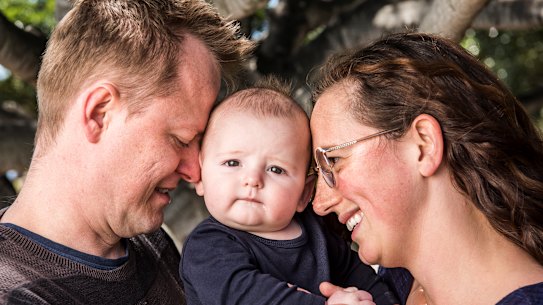 Ben and Laura Smith and her 4-month-old son Hunter.