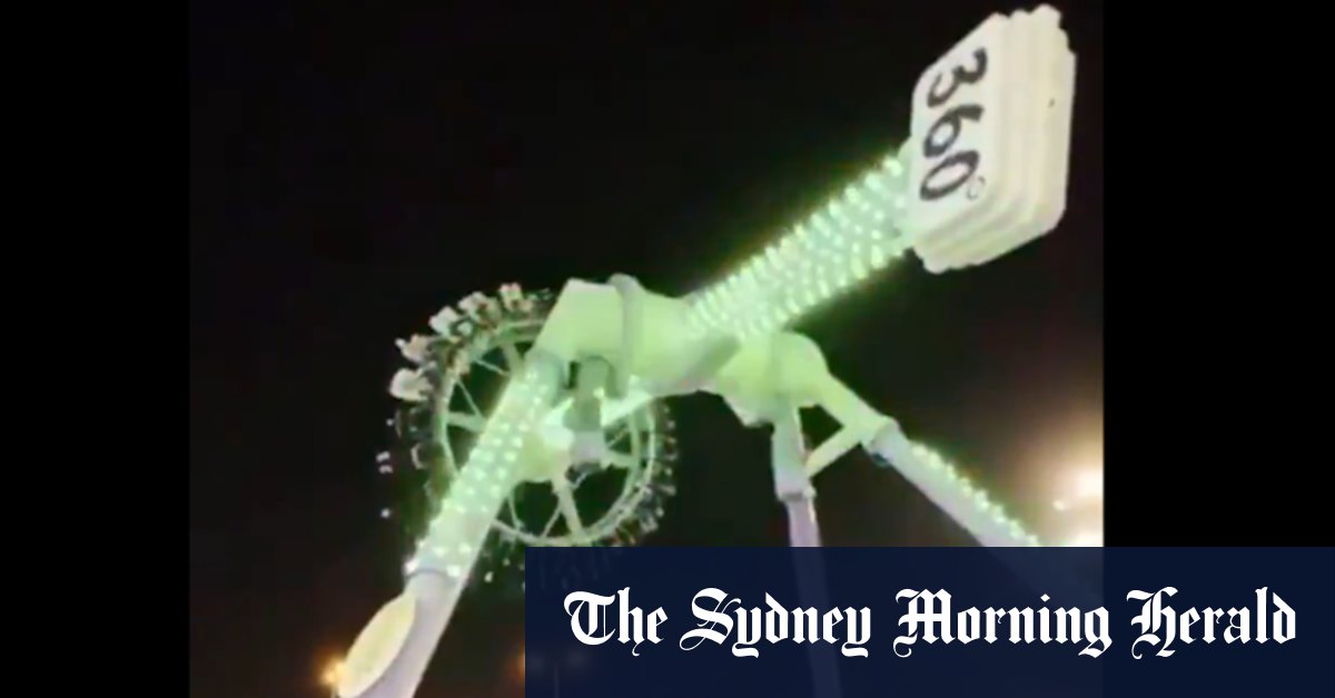 Theme park ride snaps midair, sending riders tumbling