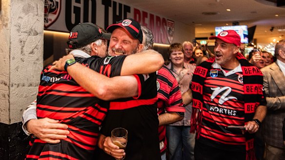 North Sydney Bears supporters celebrate the club’s return.
