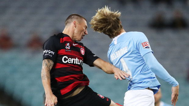 Derby day: Mitchell Duke is keen to turn around the Wanderers' fortunes against Sydney FC.