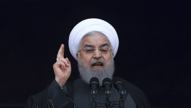 Iranian President Hassan Rouhani.  The US continues to urge its European allies to abandon the Iran nuclear deal.